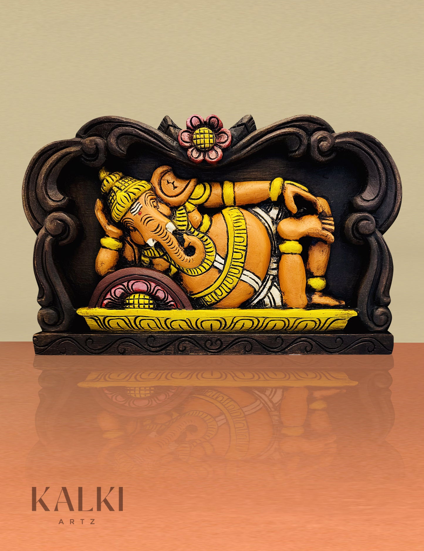 Wooden Sleeping Ganesha Brackets (Set of 2)