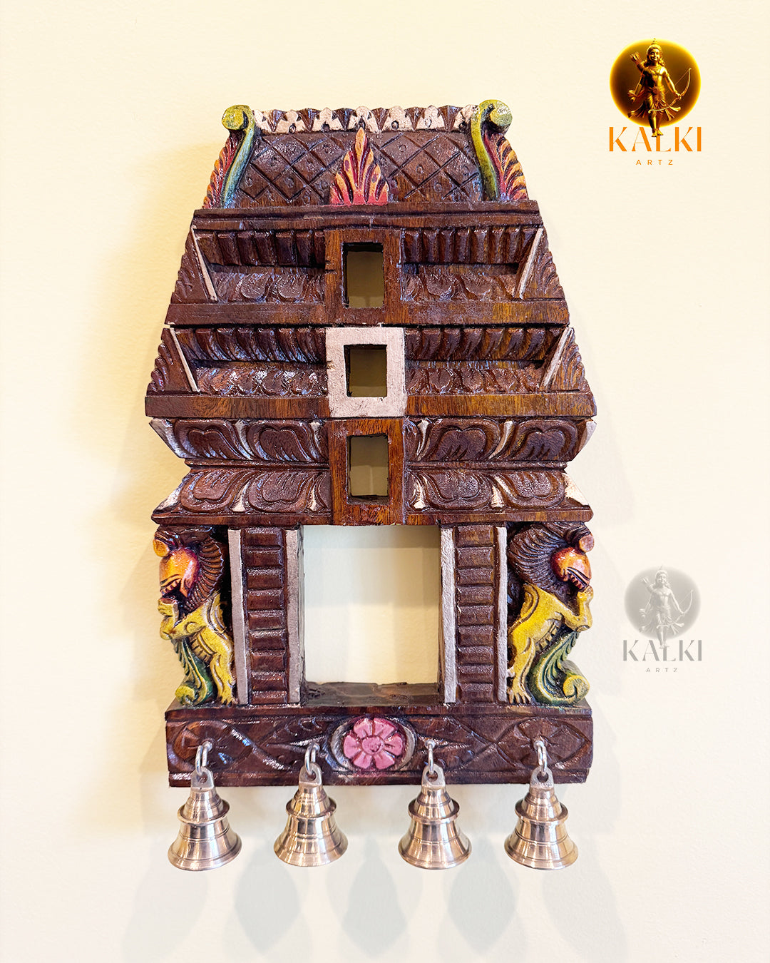 Wood Carving with Brass Bells