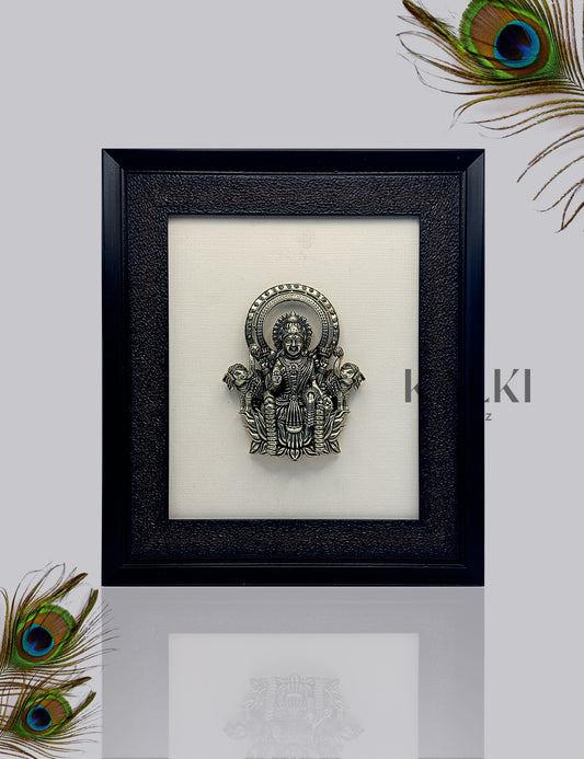 Brass GajaLakshmi with Brown Frame