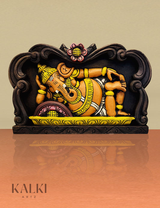 Wooden Sleeping Ganesha Brackets (Set of 2)