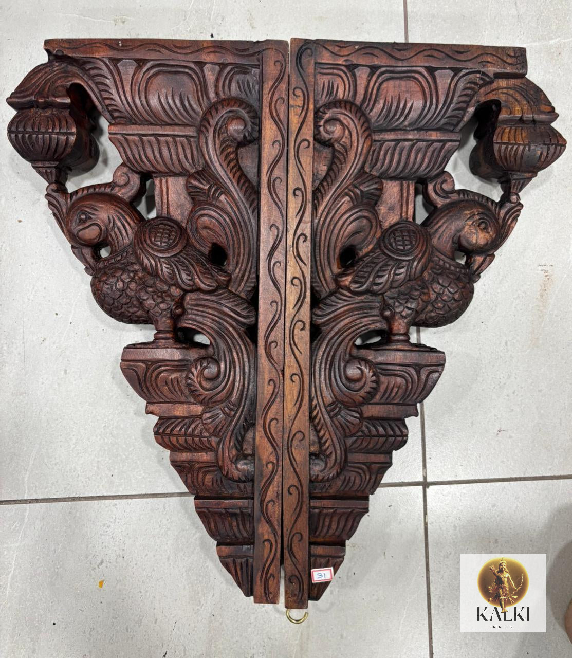 Royal Annam Wall Brackets (Hand-Carved Wooden Corbel Set)